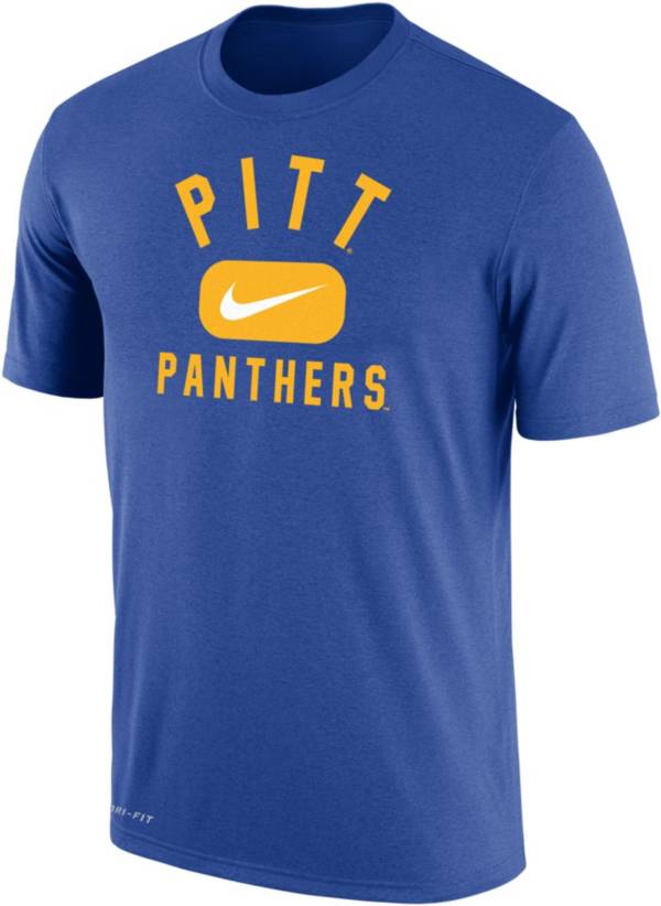 Nike Men's Pitt Panthers Blue Dri-FIT Cotton Swoosh in Pill T-Shirt product image