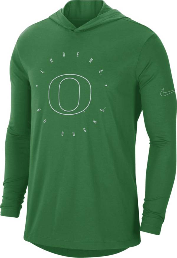 Nike Men's Oregon Ducks Green Dri-FIT Logo Long Sleeve Hoodie T-Shirt product image