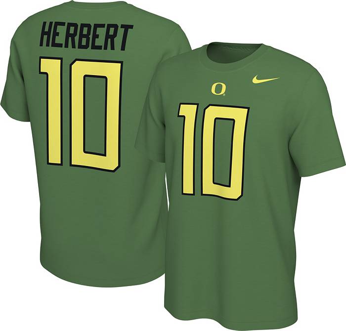 Nike Men's Oregon Ducks Justin Herbert #10 Green Football Jersey T-Shirt