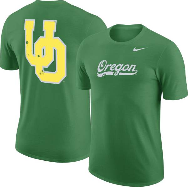 Men's Nike Green Oregon Ducks Basketball Retro 2-Hit T-Shirt