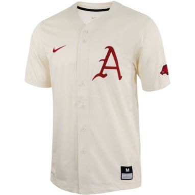 sorry, Nike Men's Arkansas Razorbacks Cream Full Button Replica Baseball Jersey is currently out of stock