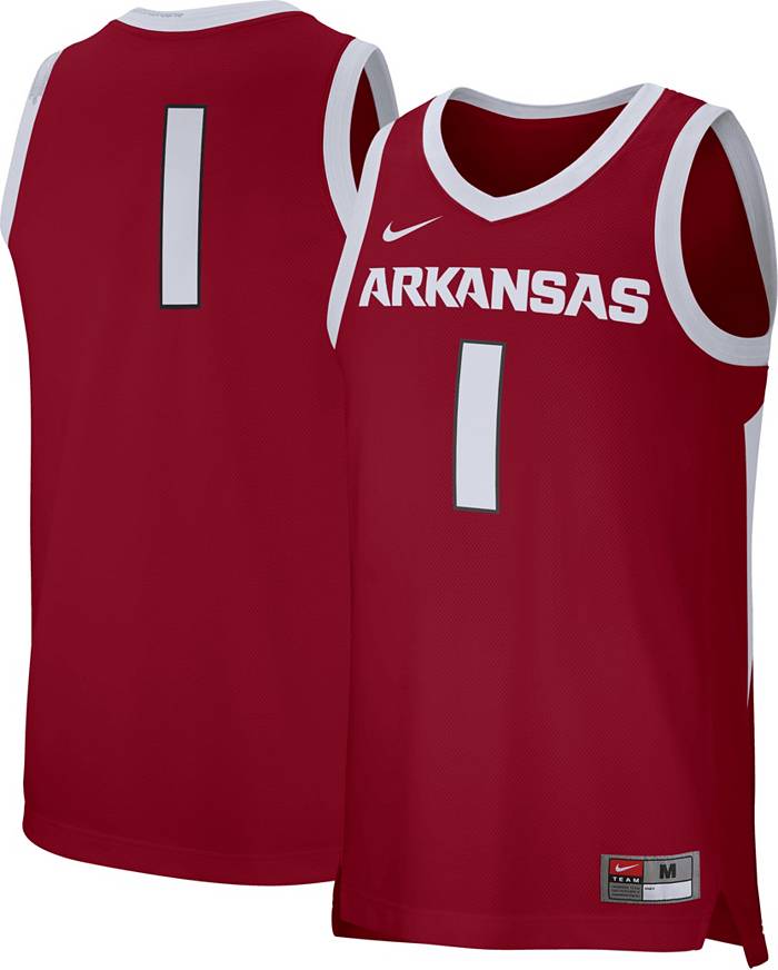 Men's Nike #1 Crimson Arkansas Razorbacks Replica Jersey