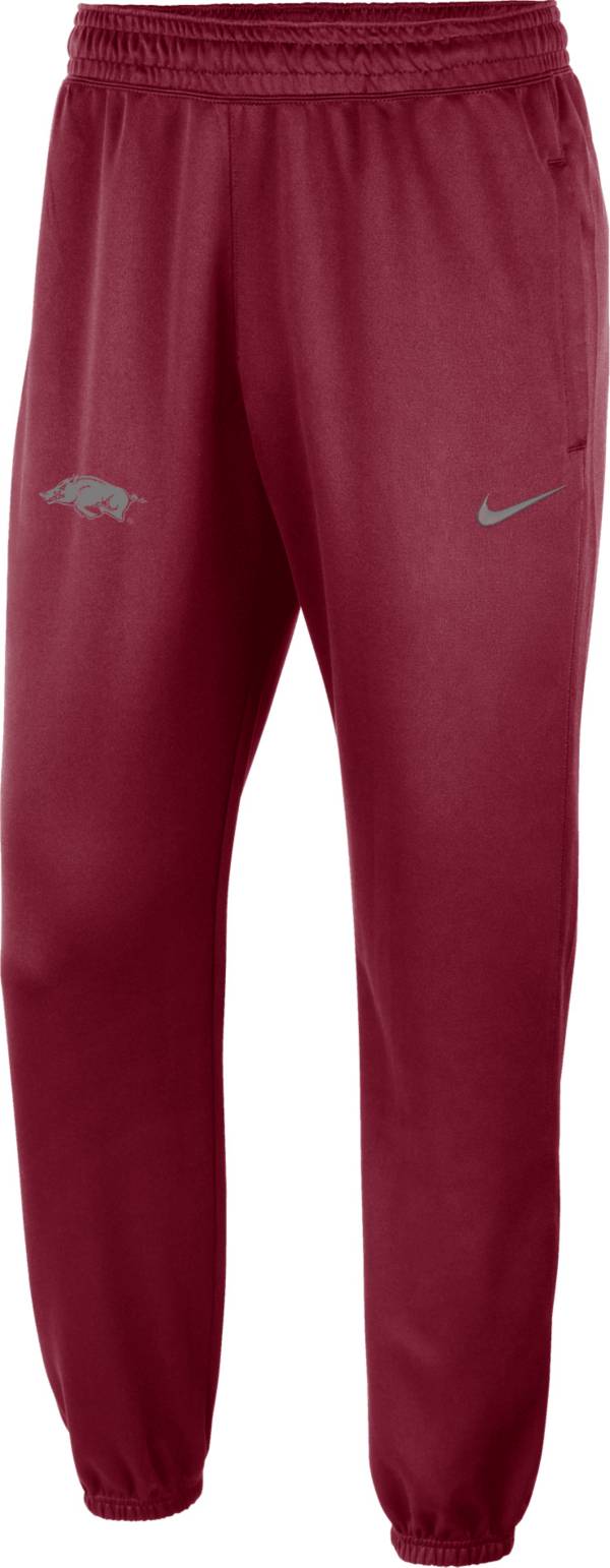 Nike Men's Arkansas Razorbacks Cardinal Dri-FIT Spotlight Basketball Fleece Pants product image