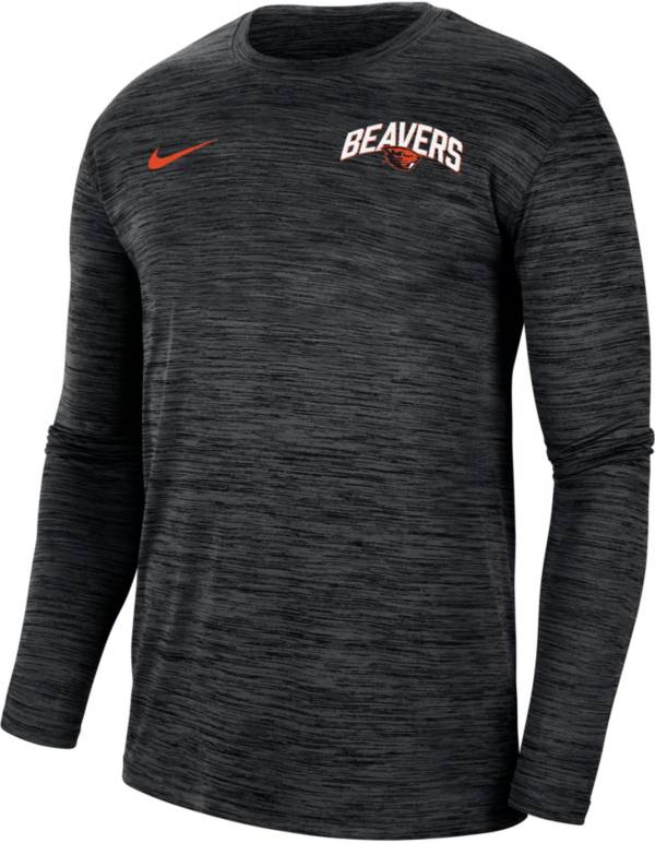 Nike Men's Oregon State Beavers Black Dri-FIT Velocity Football Sideline Long Sleeve T-Shirt product image
