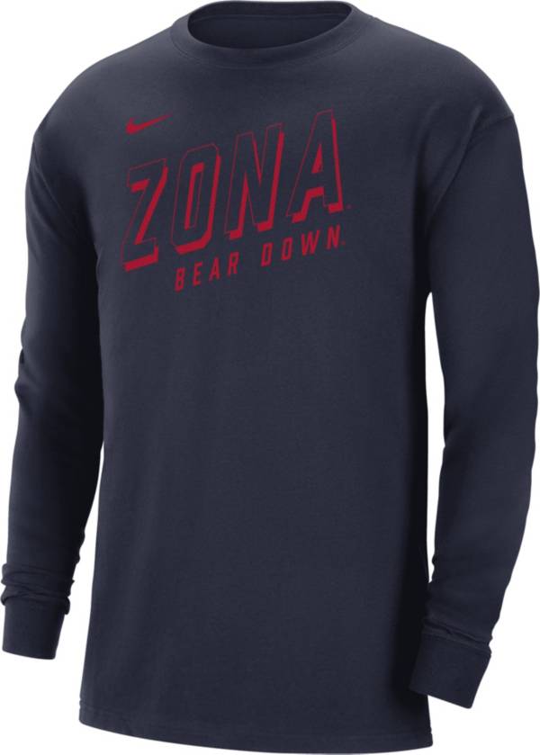 Nike Men's Arizona Wildcats Navy Max90 Bear Down Long Sleeve T-Shirt product image