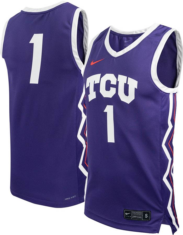 Nike Men's TCU Horned Frogs #1 Purple Replica Basketball Jersey, Small
