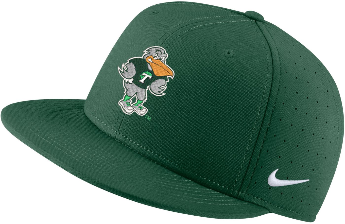 Nike Men s Tulane Green Wave Olive Green Aero True Baseball Fitted Hat Dick s Sporting Goods