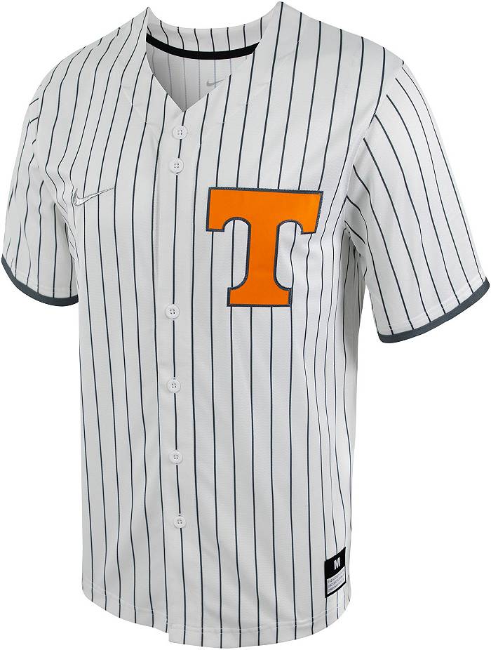 Nike Men's Tennessee Volunteers White Pinstripe Full Button Replica  Baseball Jersey