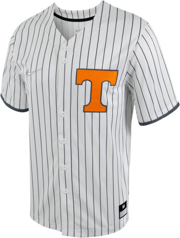 Nike Mens Tennessee Volunteers White Pinstripe Full Button Replica Baseball Jersey Dicks