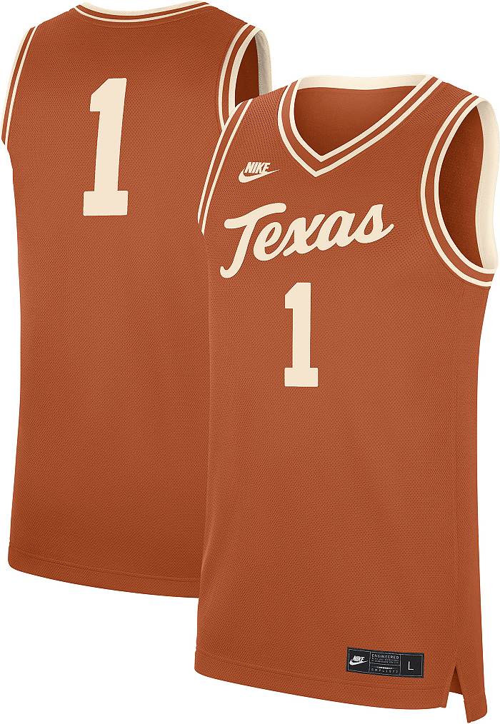 Nike Men's Nike #1 Cream Texas Longhorns Retro Replica Basketball