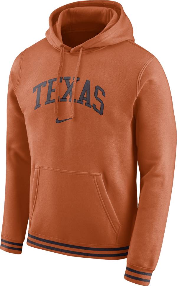 Nike Men s Texas Longhorns Burnt Orange Retro Fleece Pullover