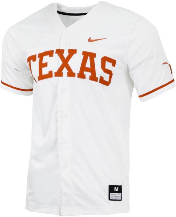 Nike Men's Texas Longhorns White Full Button Replica Baseball