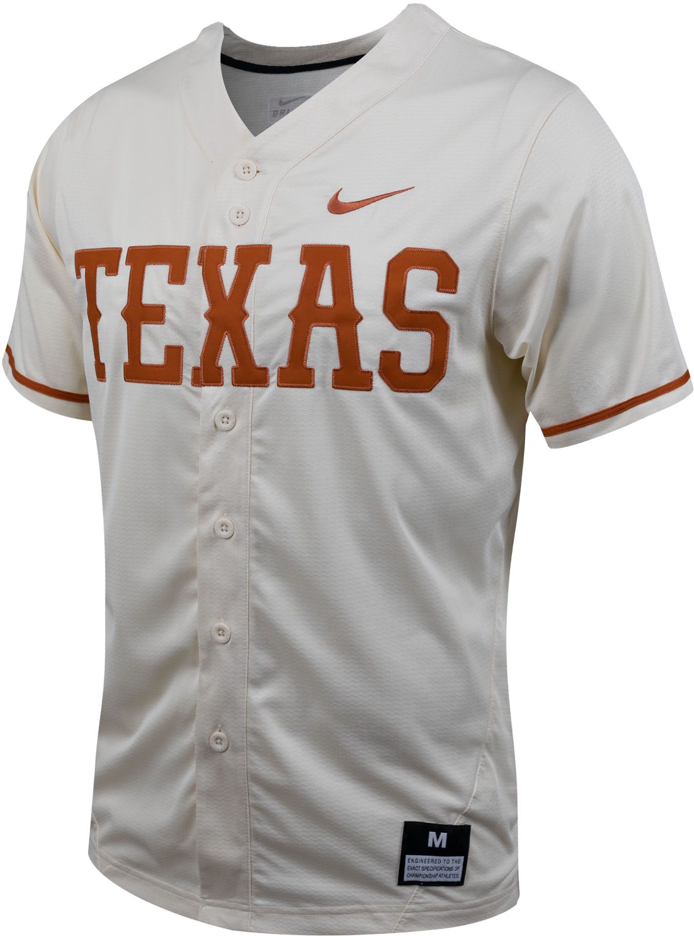 Nike Men's Texas Longhorns White Full Button Replica Baseball Jersey ...