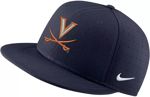 Nike Men's Virginia Cavaliers Aero True Baseball Fitted Hat - Blue - 7 1/4 in