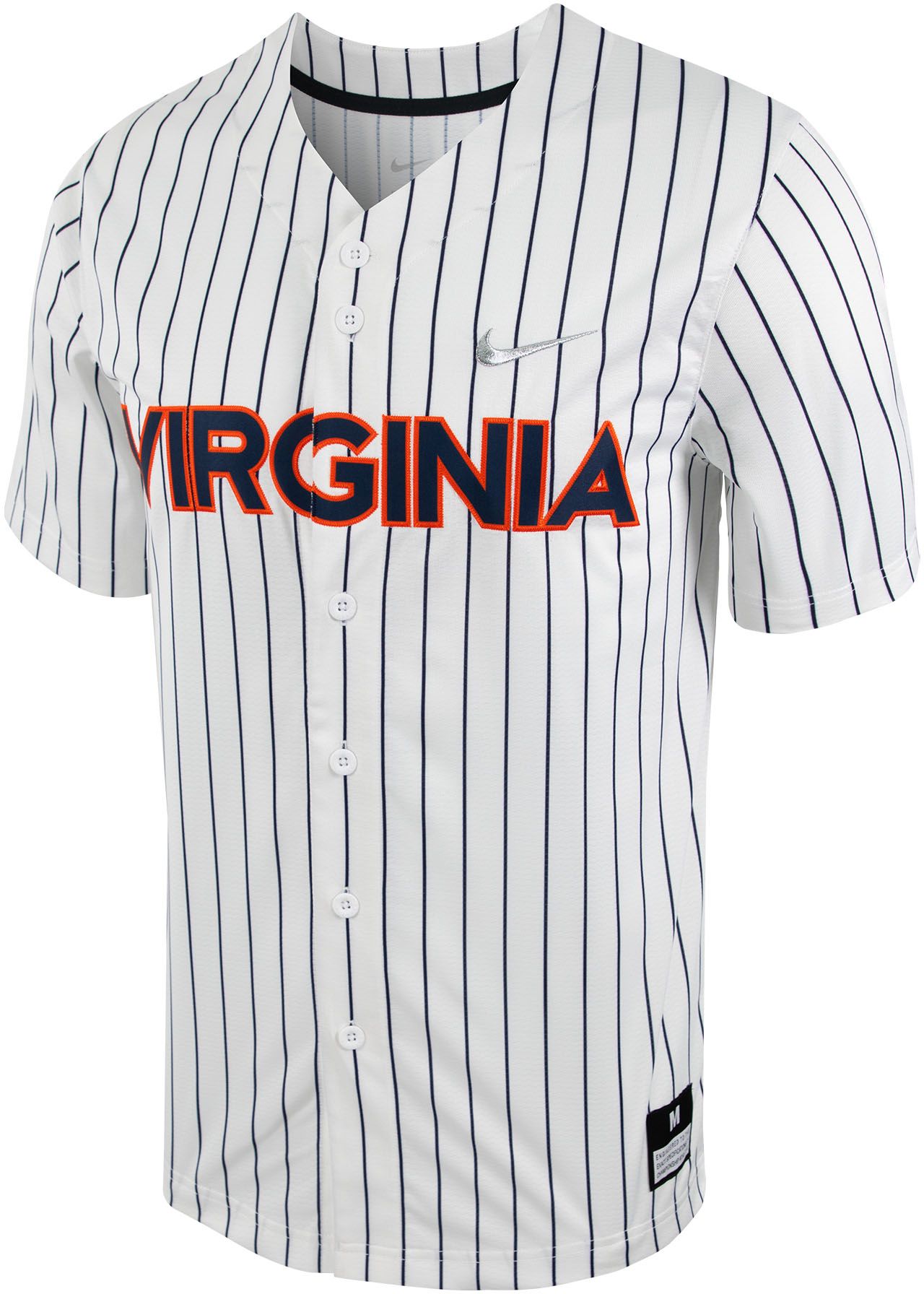 Nike Men's Virginia Cavaliers White Pinstripe Full Button Replica Baseball Jersey product image