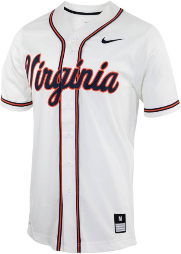 Nike Men's Virginia Cavaliers White Full Button Replica Baseball Jersey product image