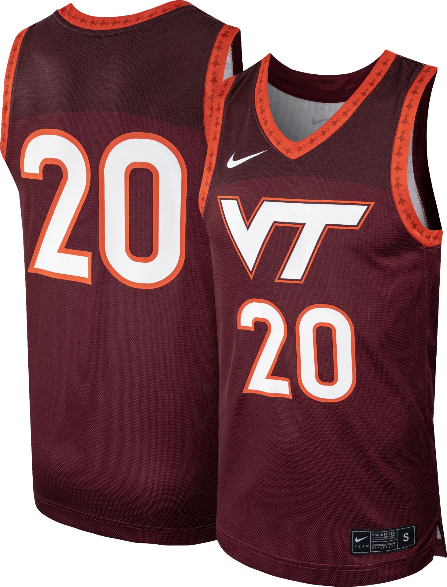 Nike Men's Virginia Tech Hokies #20 Maroon Replica Basketball Jersey product image