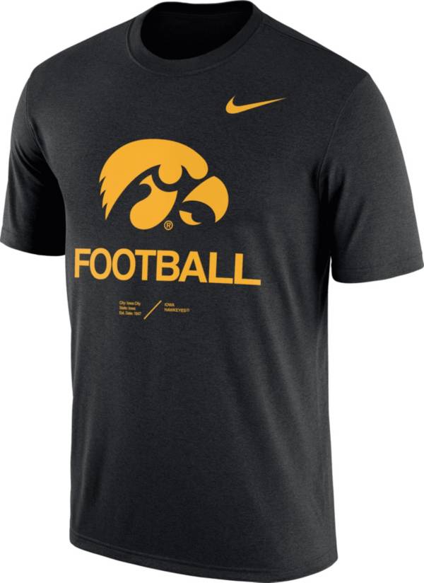Nike Men's Iowa Hawkeyes Black Dri-FIT Football Legend T-Shirt product image