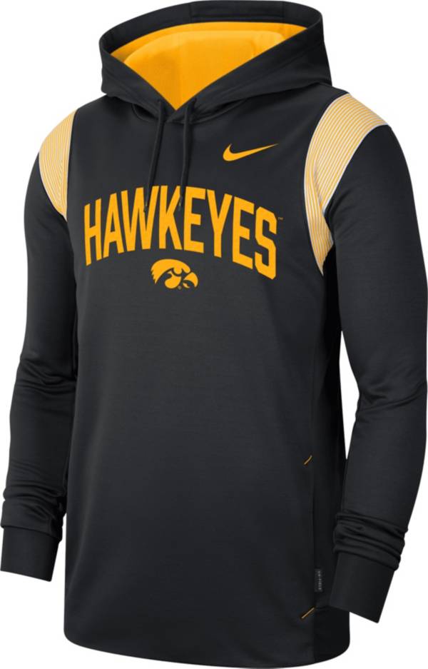 Nike Men's Iowa Hawkeyes Black Therma-FIT Football Sideline Hoodie product image
