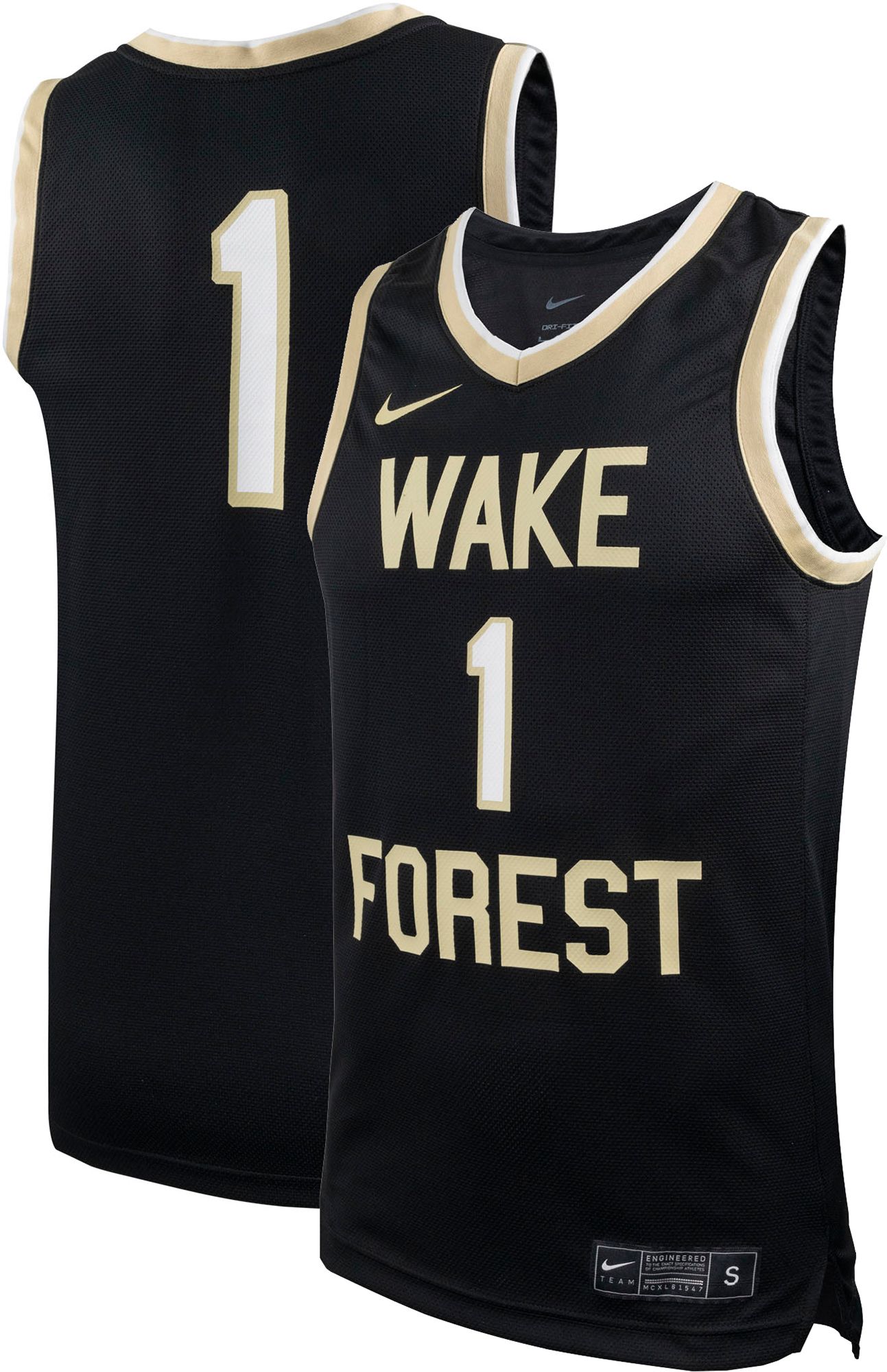 Nike Men's Wake Forest Demon Deacons #0 Black Replica Basketball Jersey product image