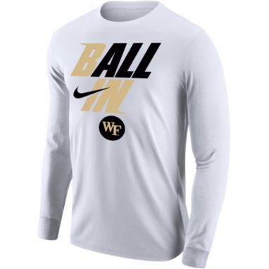 sorry, Nike Men's Wake Forest Demon Deacons White 2022 Basketball BALL IN Bench Long Sleeve T-Shirt is currently out of stock