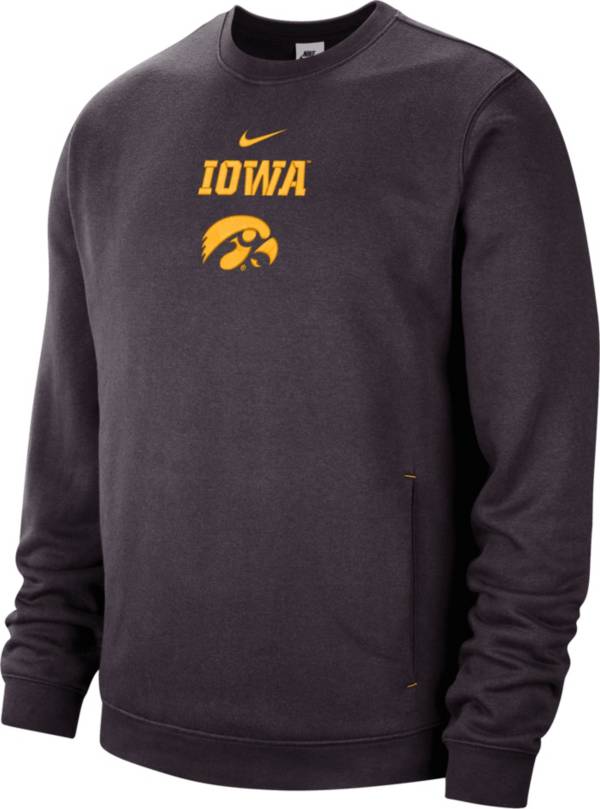 Nike Men's Iowa Hawkeyes Grey Club Fleece Crew Neck Sweatshirt product image