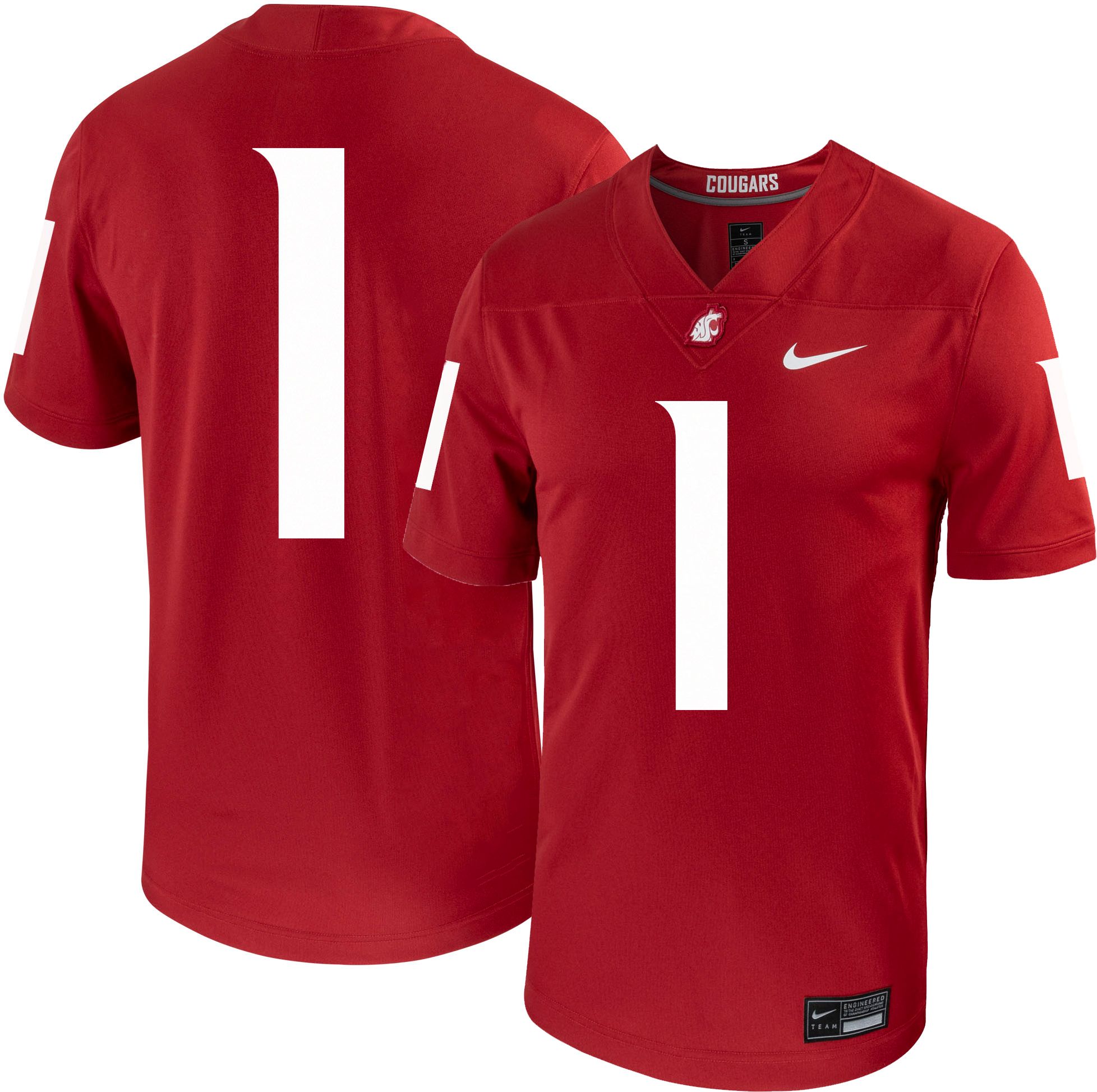 Nike Men's Washington State Cougars #1 Crimson Untouchable Game Football Jersey product image