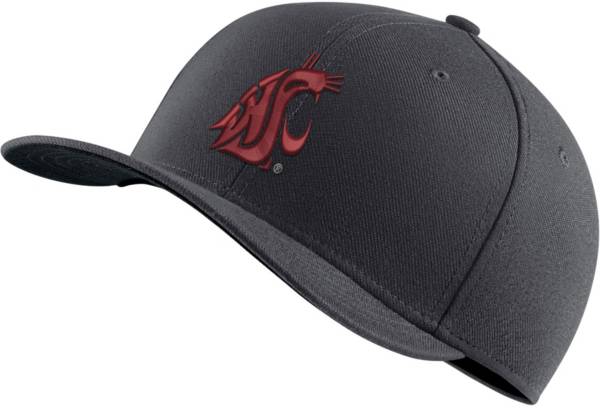 Nike Men's Washington State Cougars Grey Swoosh Flex Stretch Fit Hat product image