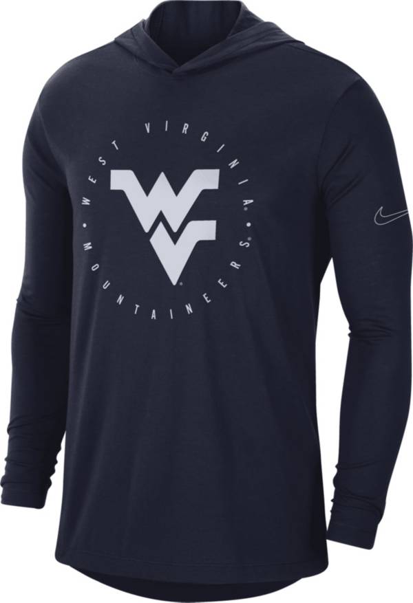 Nike Men's West Virginia Mountaineers Blue Dri-FIT Logo Long Sleeve Hoodie T-Shirt product image