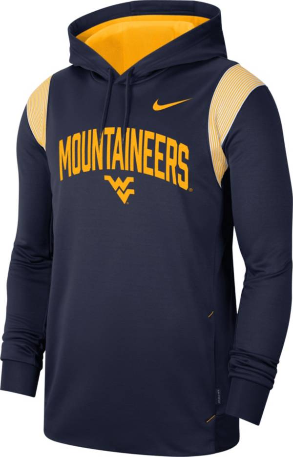 Nike Men's West Virginia Mountaineers Blue Therma-FIT Football Sideline Hoodie product image