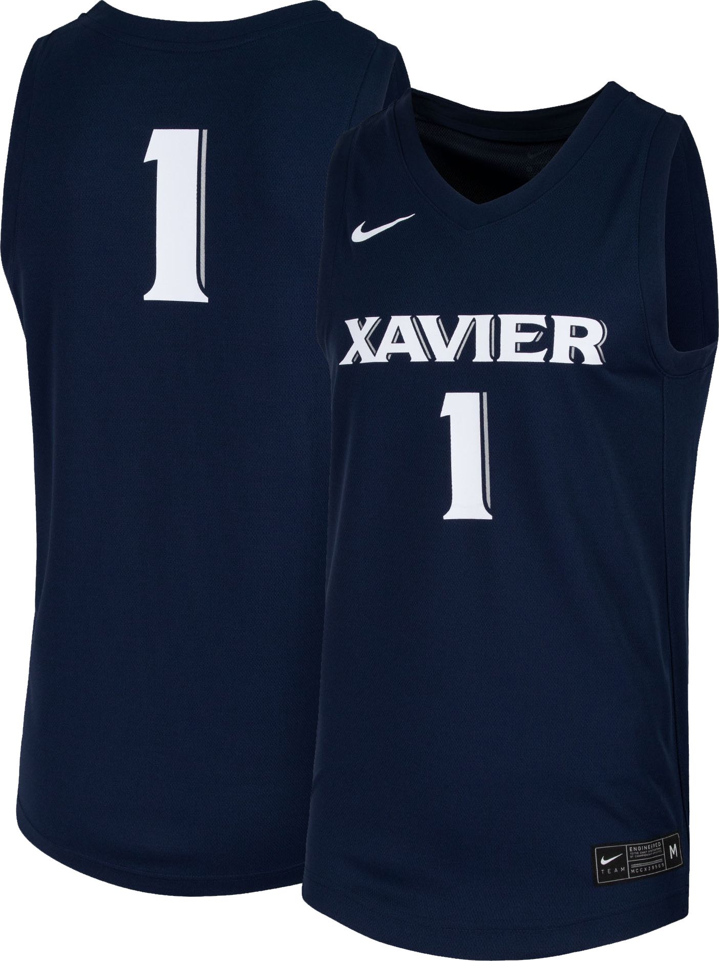 Nike Men's Xavier Musketeers #1 Blue Replica Basketball Jersey
