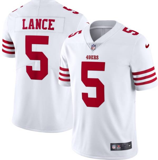 Nike Men's San Francisco 49ers Trey Lance #5 Vapor Limited White Jersey ...