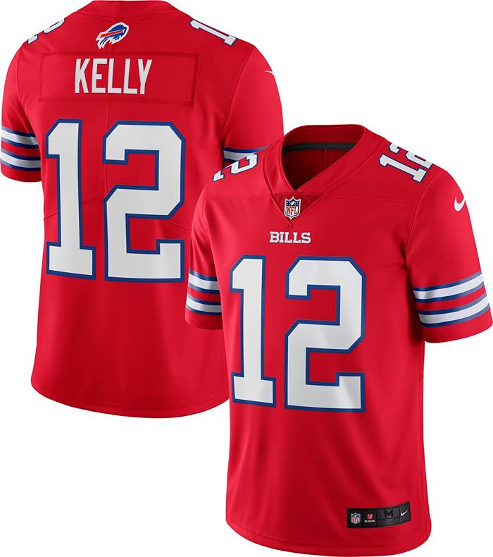 Nike Men's Buffalo Bills Jim Kelly #12 Vapor Limited Alternate Red  Throwback Jersey