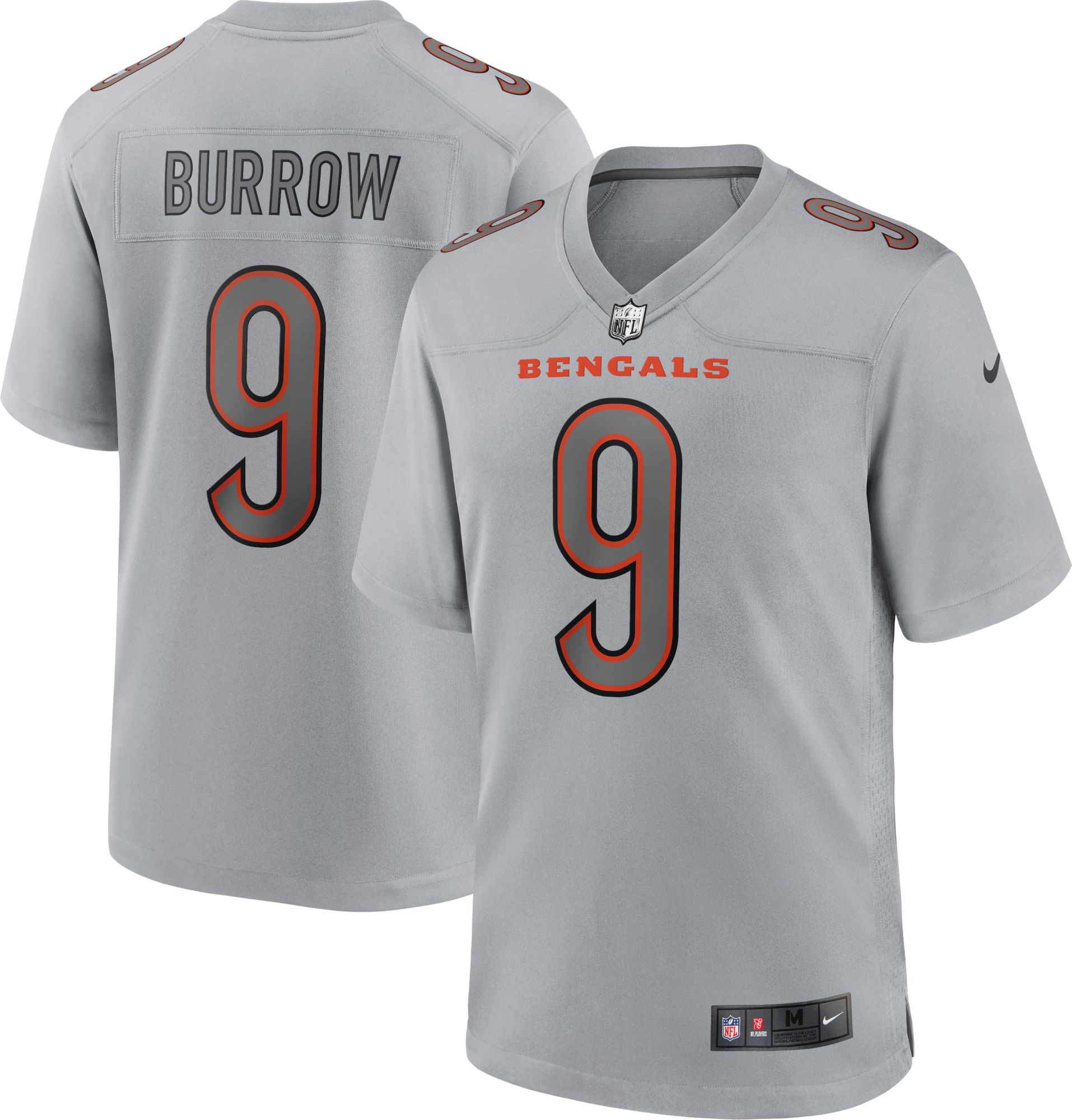 Youth Nike Joe Burrow Gray Cincinnati Bengals Atmosphere Game Jersey