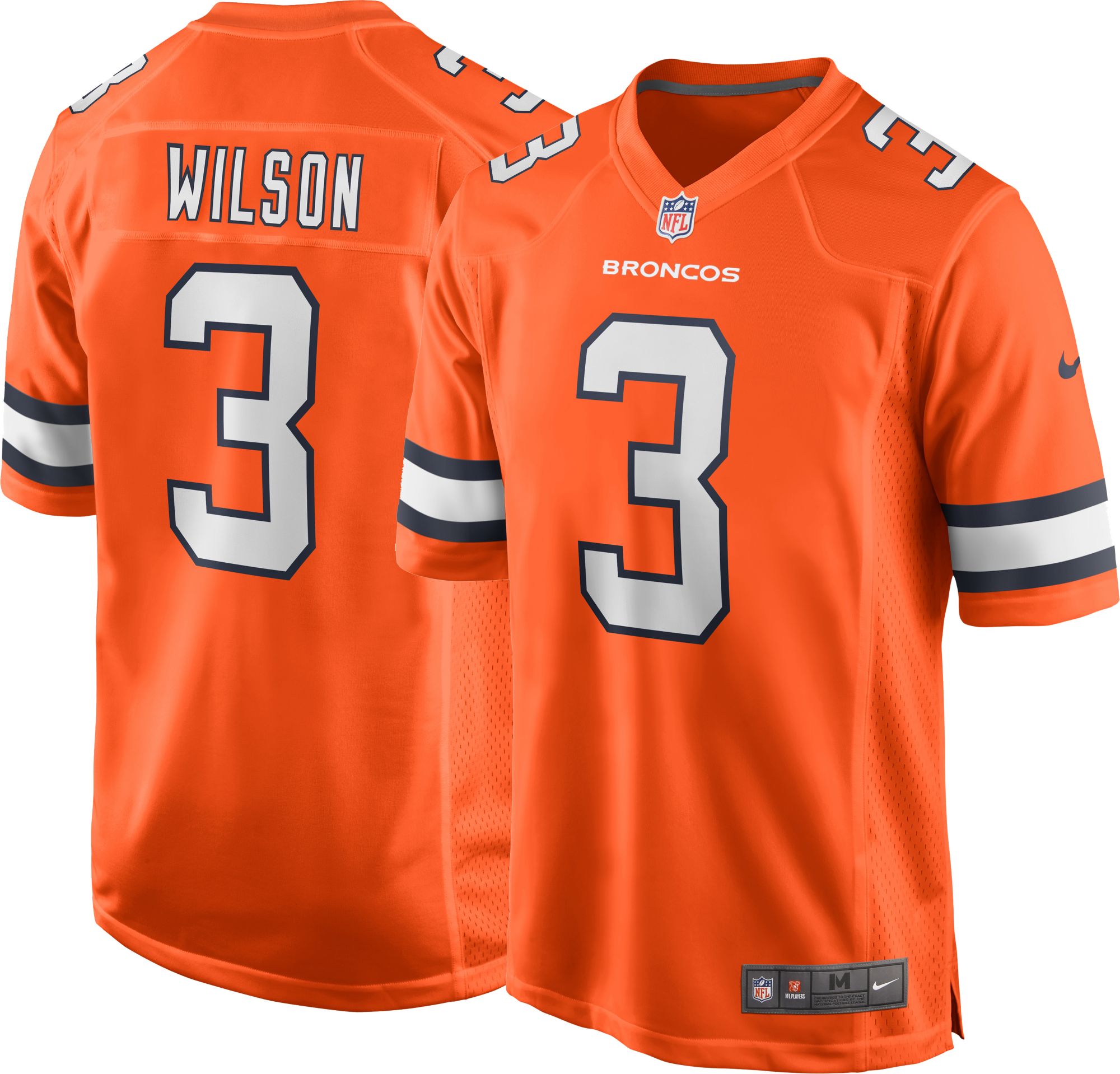 Nike Denver Broncos No3 Drew Lock Orange Youth Stitched NFL Limited Rush Jersey