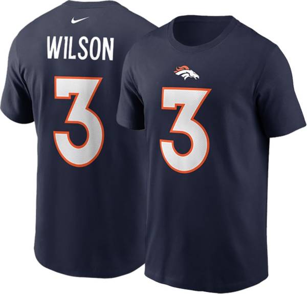 Nike Men's Denver Broncos Russell Wilson #3 Navy T-Shirt