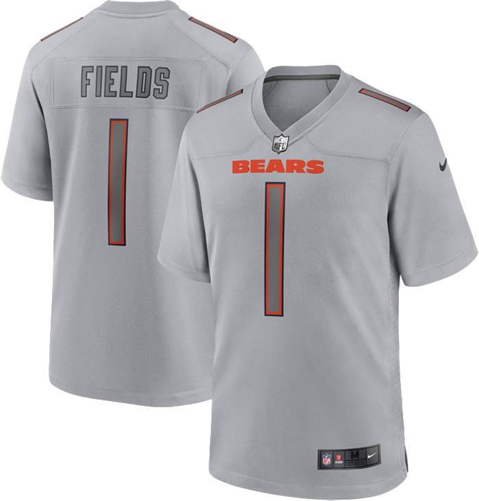 Nike Men's Chicago Bears Justin Fields #1 Atmosphere Grey Game