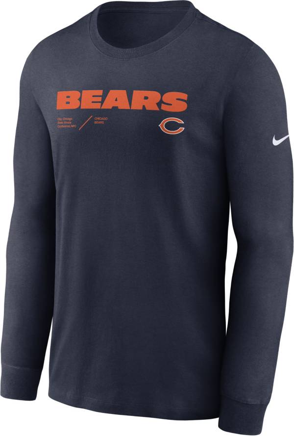 Nike Men's Chicago Bears Sideline Dri-FIT Team Issue Long Sleeve Navy T-Shirt product image