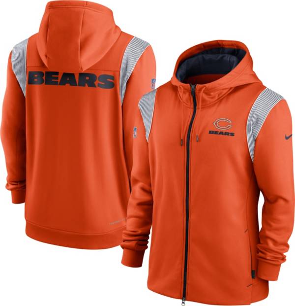 Nike Men's Chicago Bears Sideline Therma-FIT Full-Zip Orange Hoodie product image