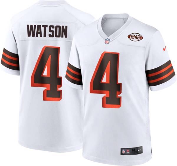 Nike Men's Cleveland Browns Deshaun Watson 4 Alternate White Game