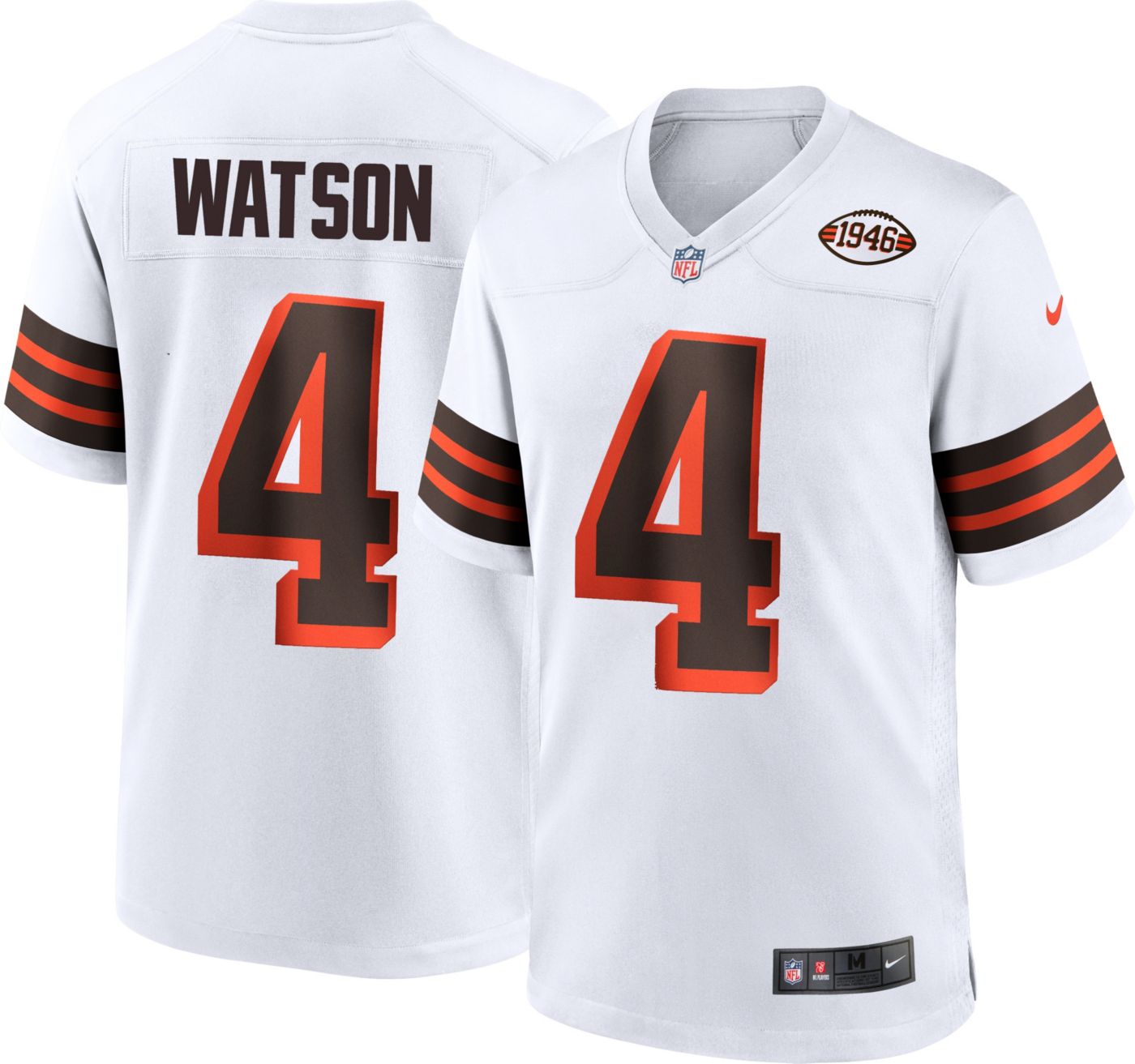 Nike Men s Cleveland Browns Deshaun Watson 4 Alternate White Game Jersey Dick s Sporting Goods