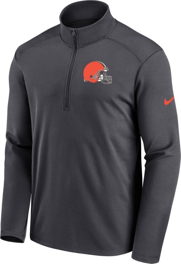 Nike Men's Cleveland Browns Logo Pacer Anthracite Half-Zip Pullover ...