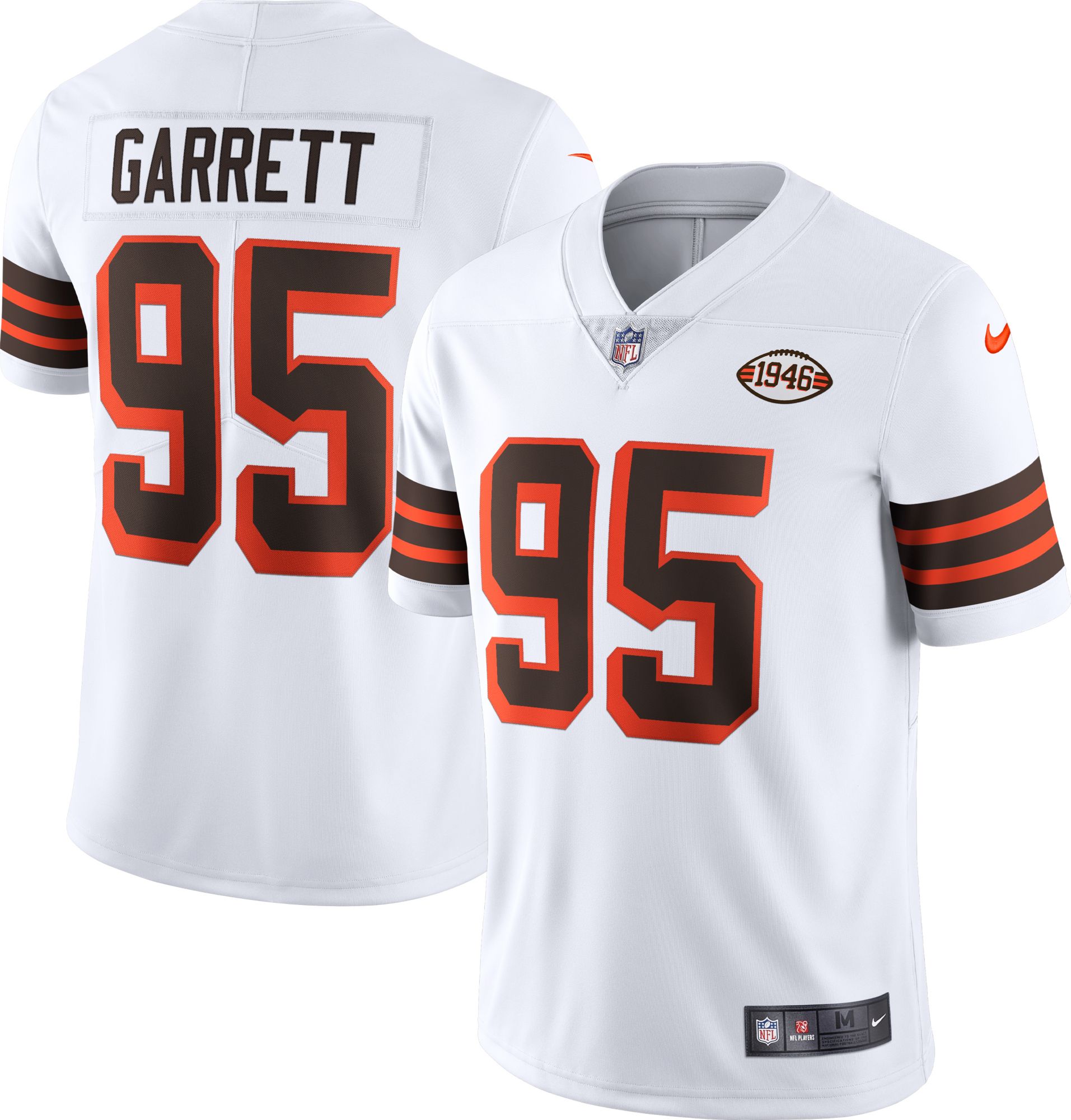 Nike Cleveland Browns No95 Myles Garrett Pink Women's Stitched NFL Limited Rush Fashion Jersey