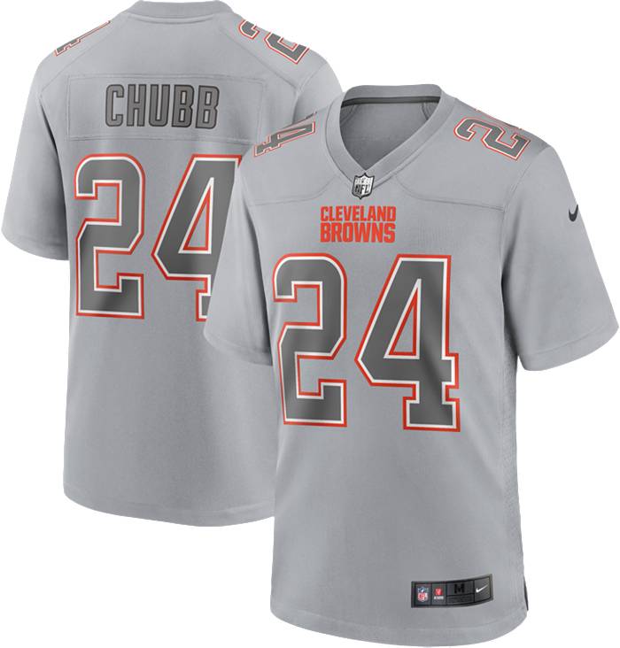 Nike Men's Cleveland Browns Nick Chubb #24 Atmosphere Grey Game