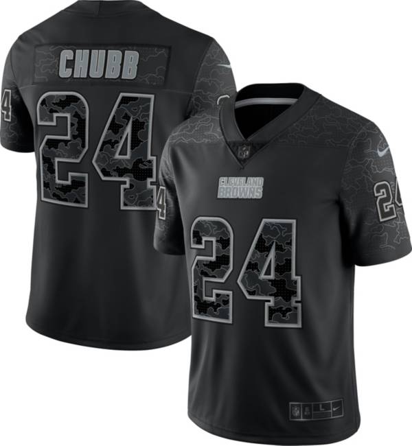 Nike Men's Cleveland Browns Nick Chubb #24 Reflective Black Limited Jersey product image