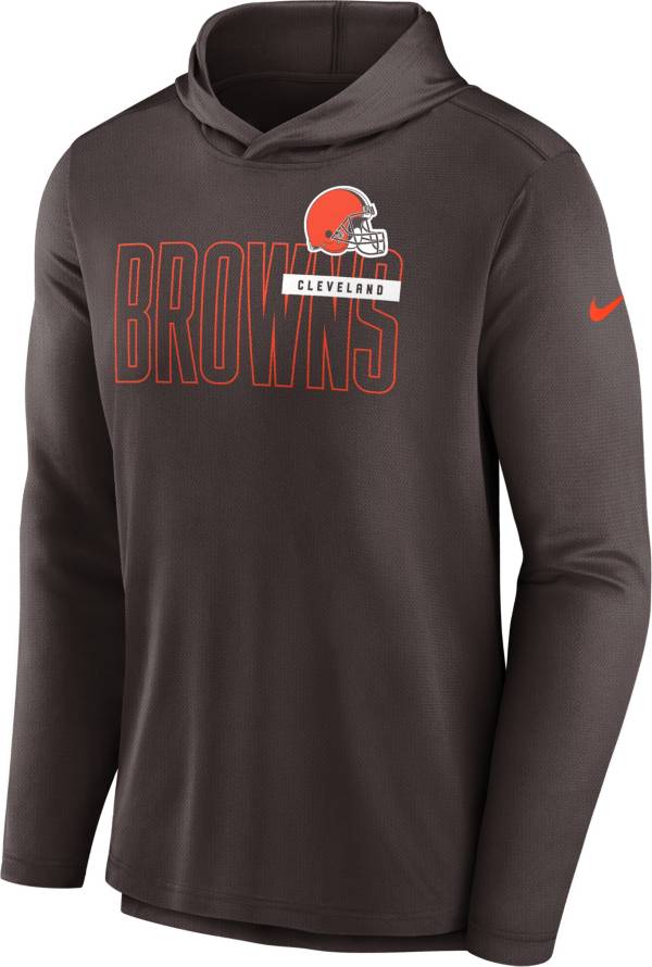 Nike Men's Cleveland Browns Performance Hooded Long Sleeve Black Top product image