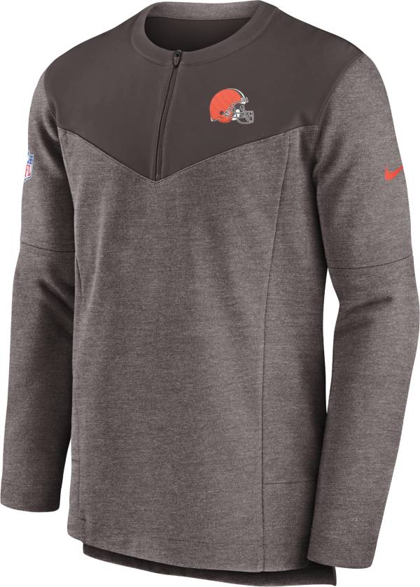 Nike Men's Cleveland Browns Sideline Lockup Half-Zip Brown Jacket product image