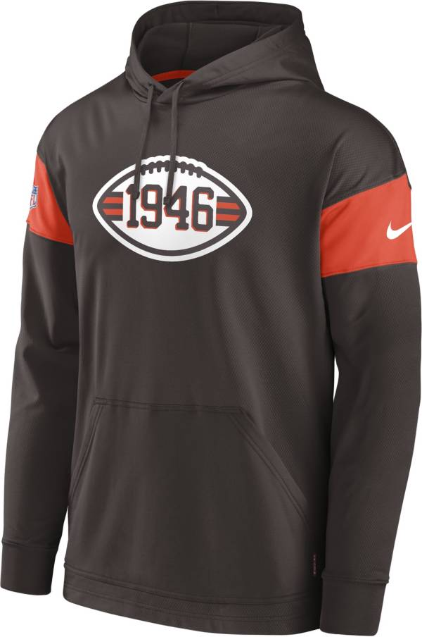 Nike Men's Cleveland Browns Sideline Throwback Brown Pullover Hoodie product image