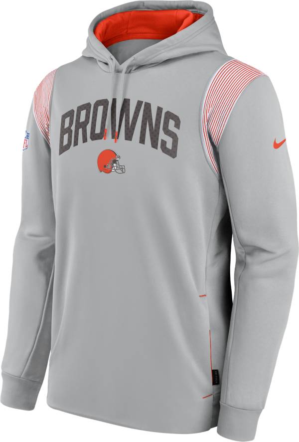 Nike Men's Cleveland Browns Sideline Therma-FIT Grey Pullover Hoodie product image