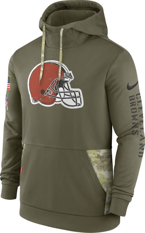 Nike Men's Cleveland Browns Salute to Service Olive Therma-FIT Hoodie product image